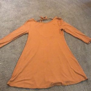 3/4 sleeve burnt orange dress